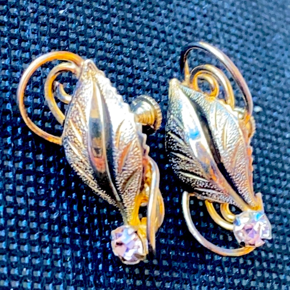 VTG Bond Boyd sterling vermeil screw back earrings